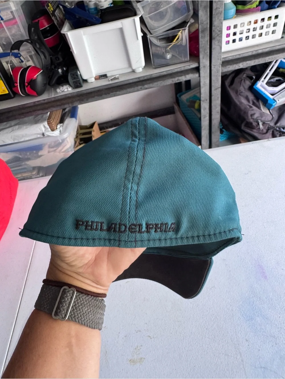 NFL Teal Youth Football Cap with Embroidered Eagles Logo